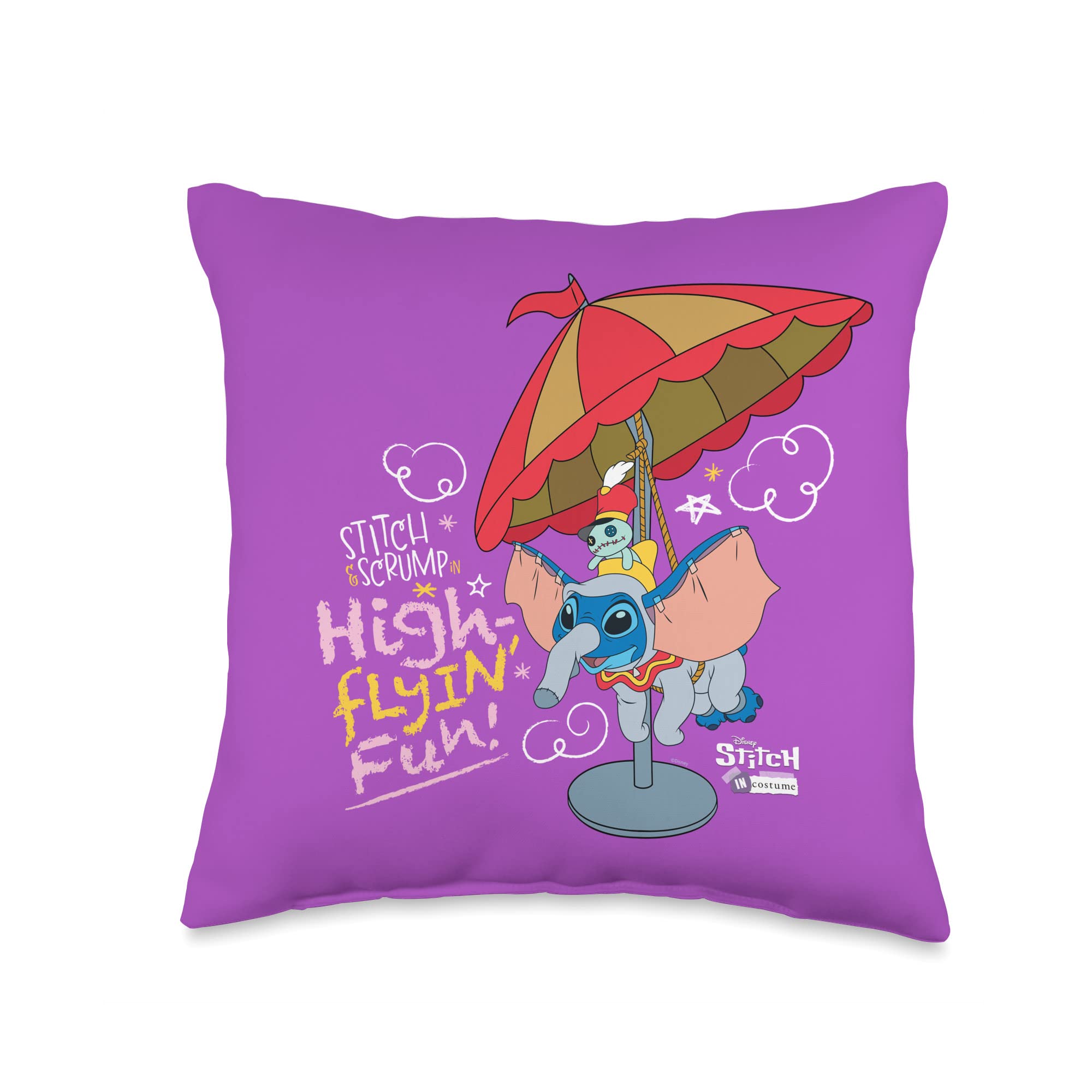 Coussin Stitch habille en Dumbo pour decorer un canape de salon ou un lit enfant