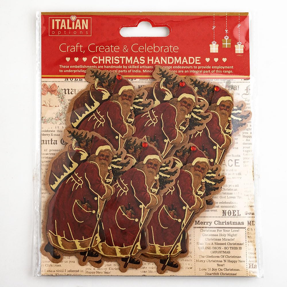 Italian Options Vintage Father Christmas Traditional Craft Decorations (6 pcs)