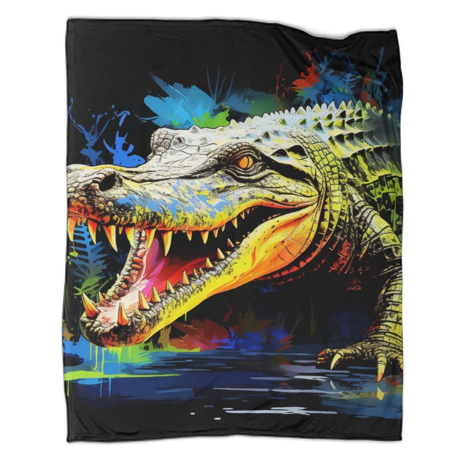 Couverture de voyage chaude contre le froid au bureau plaid crocodile
