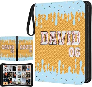 Personalized Baseball Card Binder with Name & Number – Sports Trading Card Holder Case – Zipper Album with Handle – Gift for Baseball Players & Fans (#5)