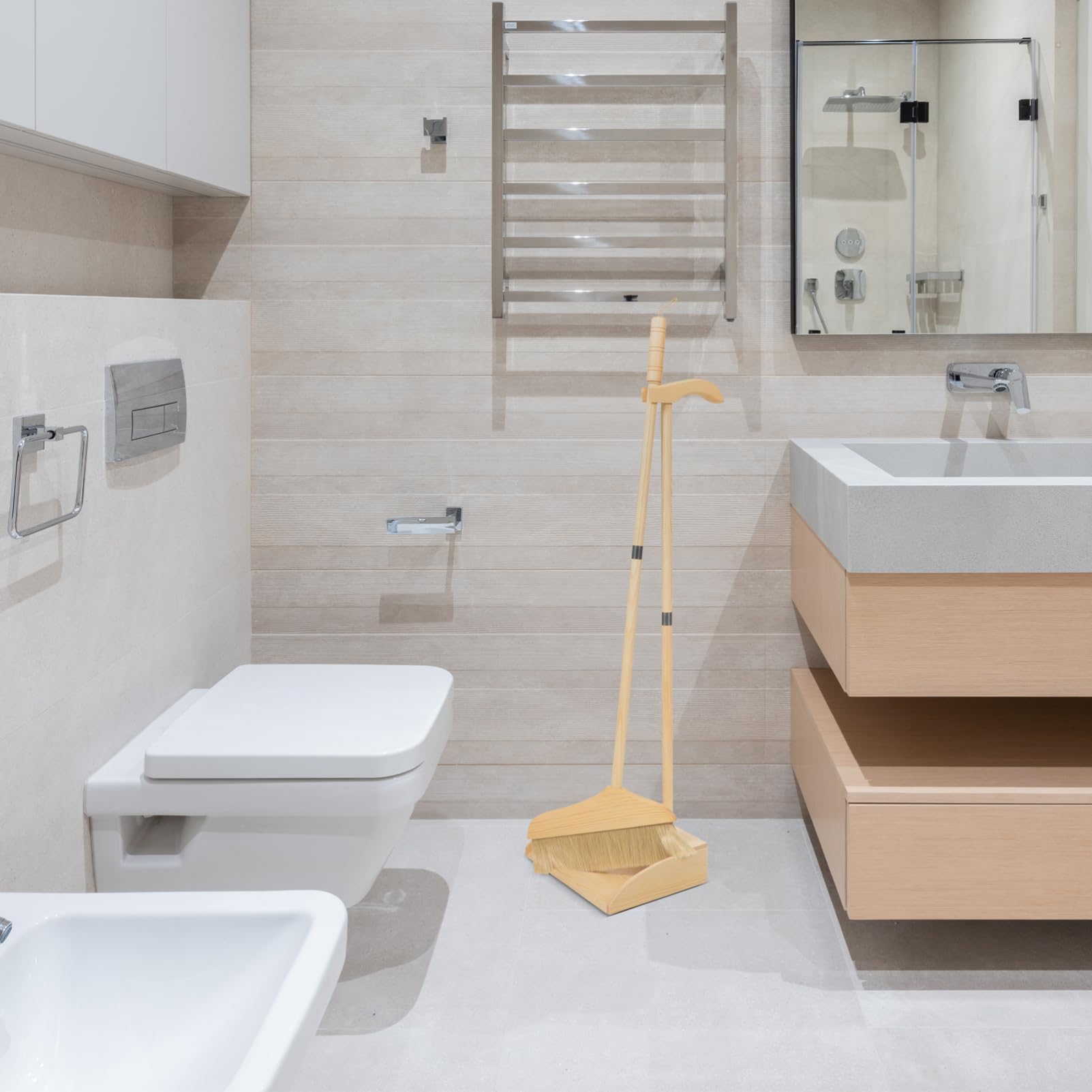 Healifty Juego de Escoba de Barrido Cerdas de Madera Ligera y Mango Ergonómico para Limpieza en Talleres y Cómoda