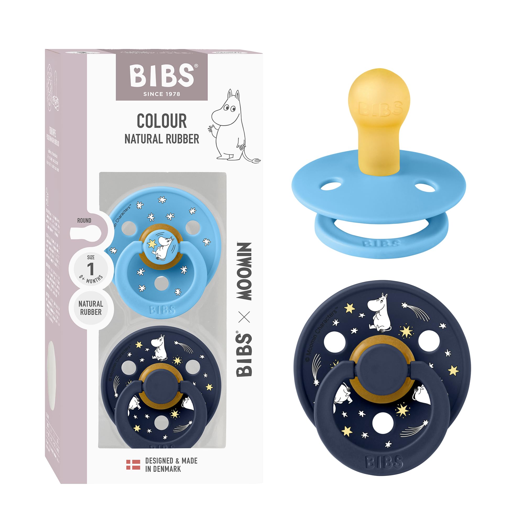 Amazon.com : BIBS Colour Moomins Pacifier 2-Pack, BPA Free