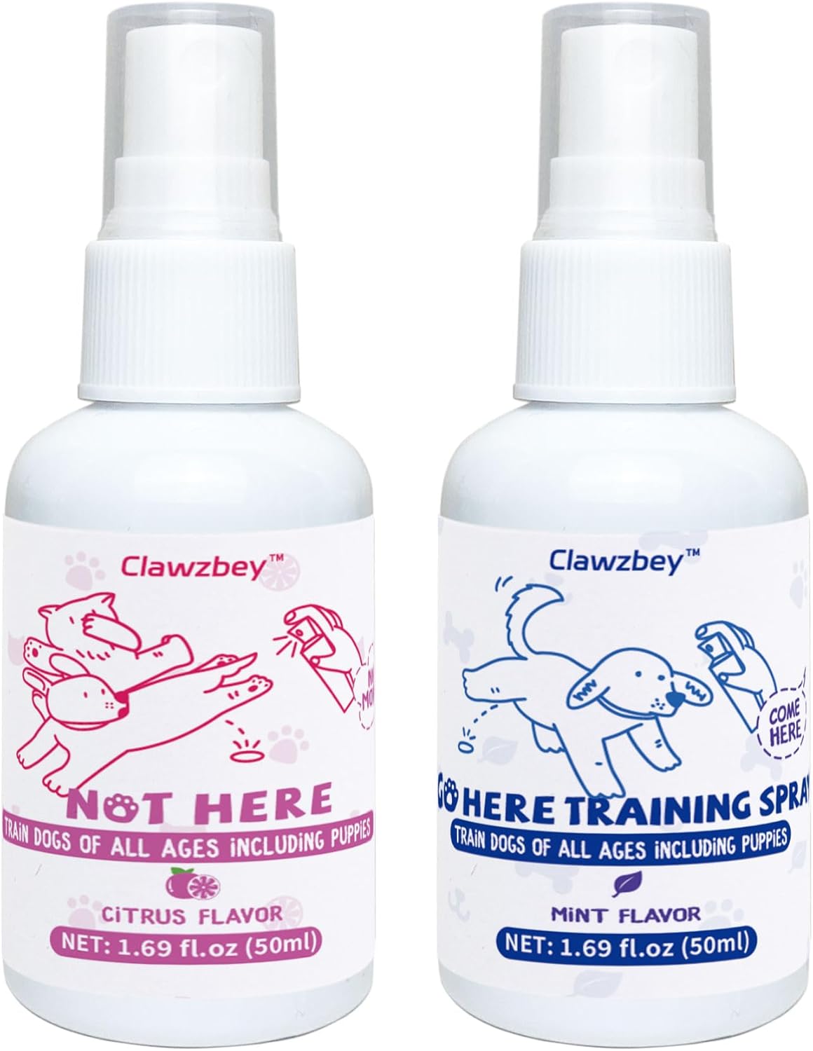 (2 packs) Dog Potty Spray Set, Not Here Spray & Go Here Training Spray, Puppy Essentials, Stops Urination & Marking, Indoor and Outdoor Use (2-Pack, 1.69 fl.oz Each)