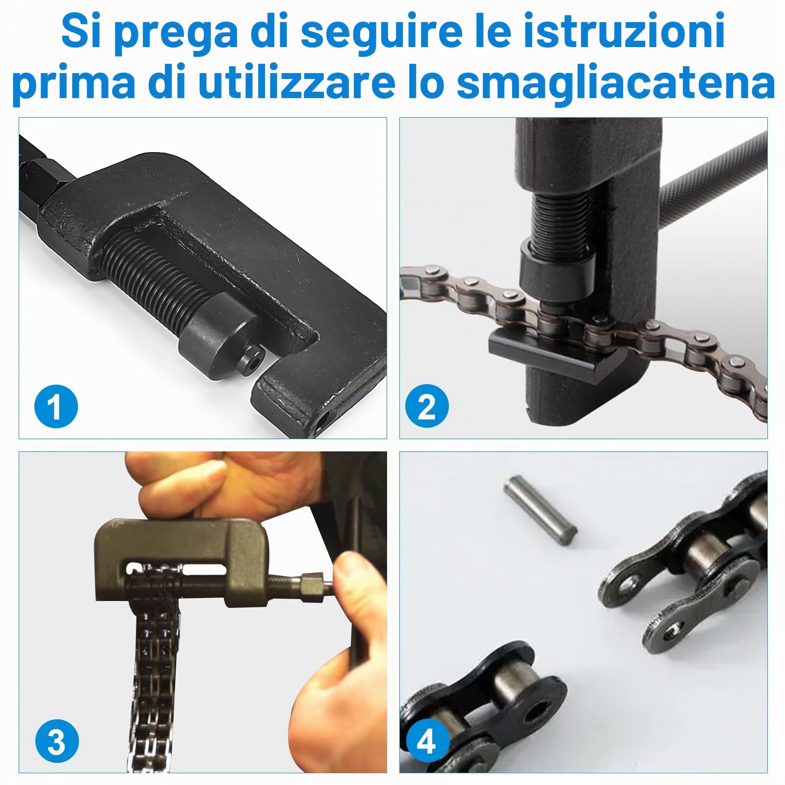 13 pezzi Smagliacatena Moto Bici, Separazione Della Catena della Moto, Moto Catena Riparazione Strumento, Smontacatena Moto, Strumento per Tagliare Catena per Moto, Kit Catena Moto
