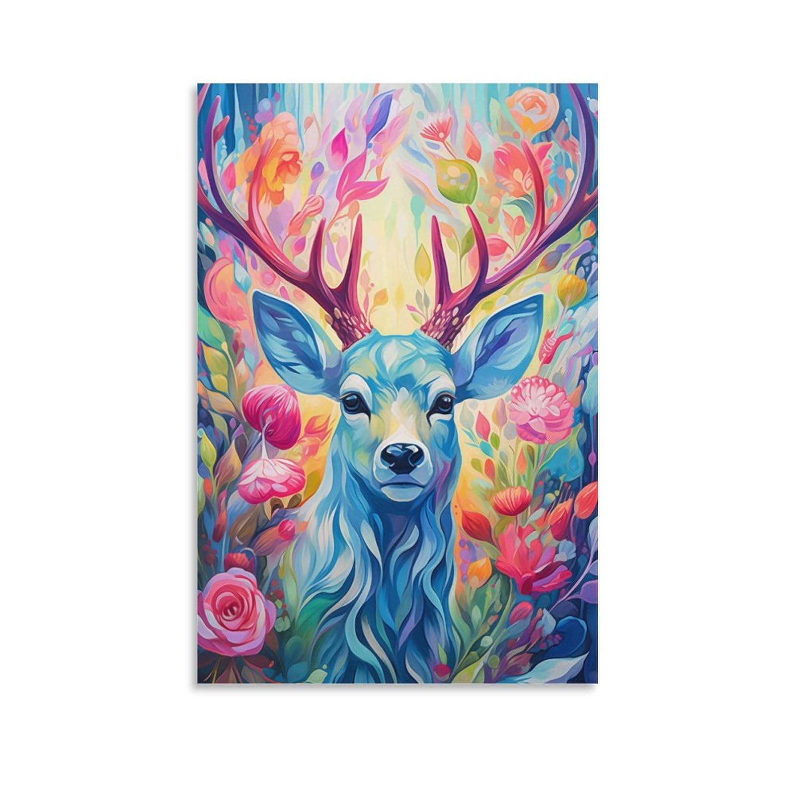 DHBANEIOK Fantasy Deer Art_3 Poster Artwork Giclee Canvas Prints Modern Canvas Wall Art Picture Wall Hanging for Bedroom Living Room Decor 16x24inch(40x60cm)
