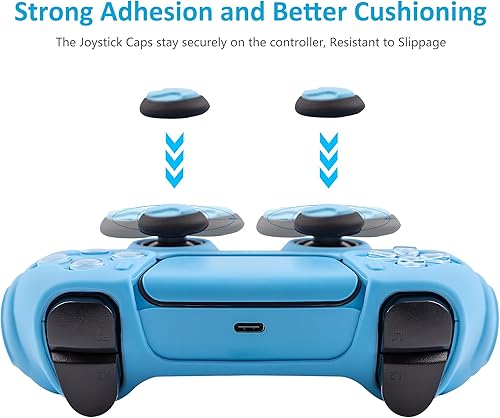 Miniatura 3 de CHIN FAI Funda ergonómica de agarre suave para controlador de PS5, cubierta de silicona antideslizante para controlador PlayStation 5 con 6 agarres