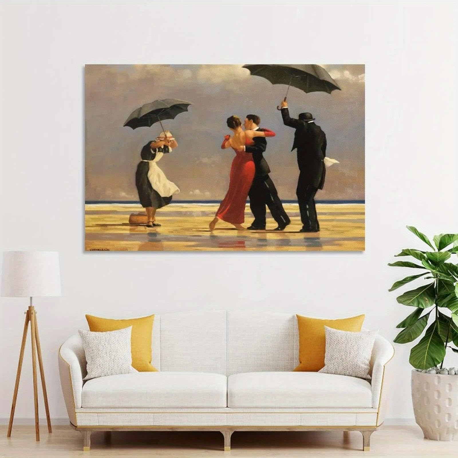 LSYALUCK Poster d'arte romantica per The Singing Butler di Jack Vettriano, stampa artistica moderna per l'arredamento del soggiorno, cornice interna 45x75cm(18x30 pollici)