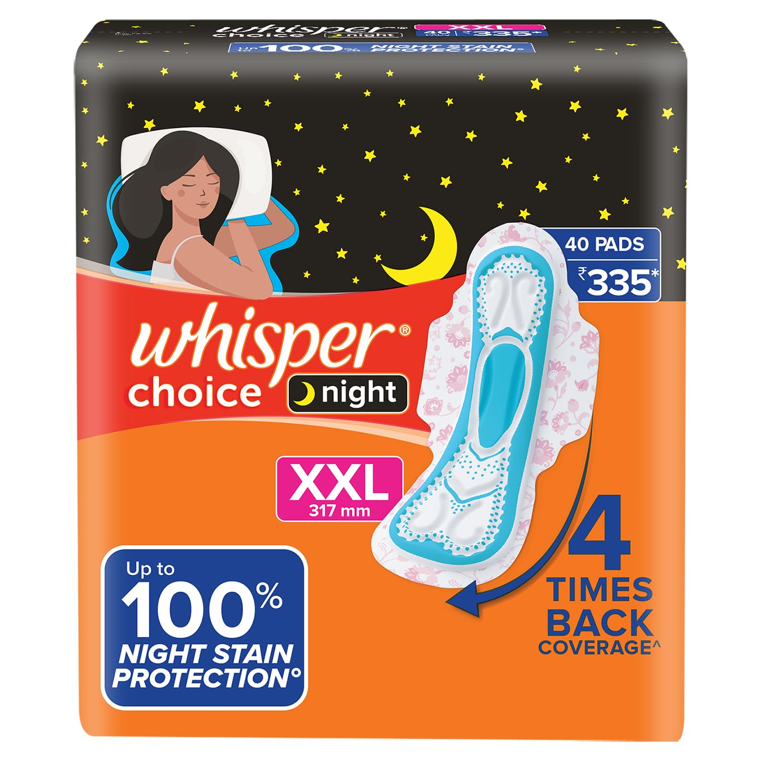 Whisper Ultra Overnight Sanitary Pad For Women With Wings - XXl, 40 Pads (B0D3QYP2V1) Amazon Price History, Amazon Price Tracker