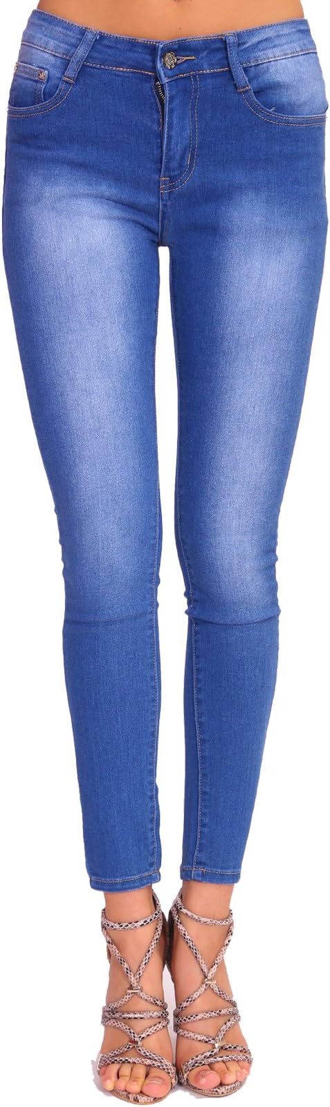 WOMEN Jeans Ladies Faded Slim Fit LOW RISE Skinny Pants Trousers 6 8 10 12 14 UK