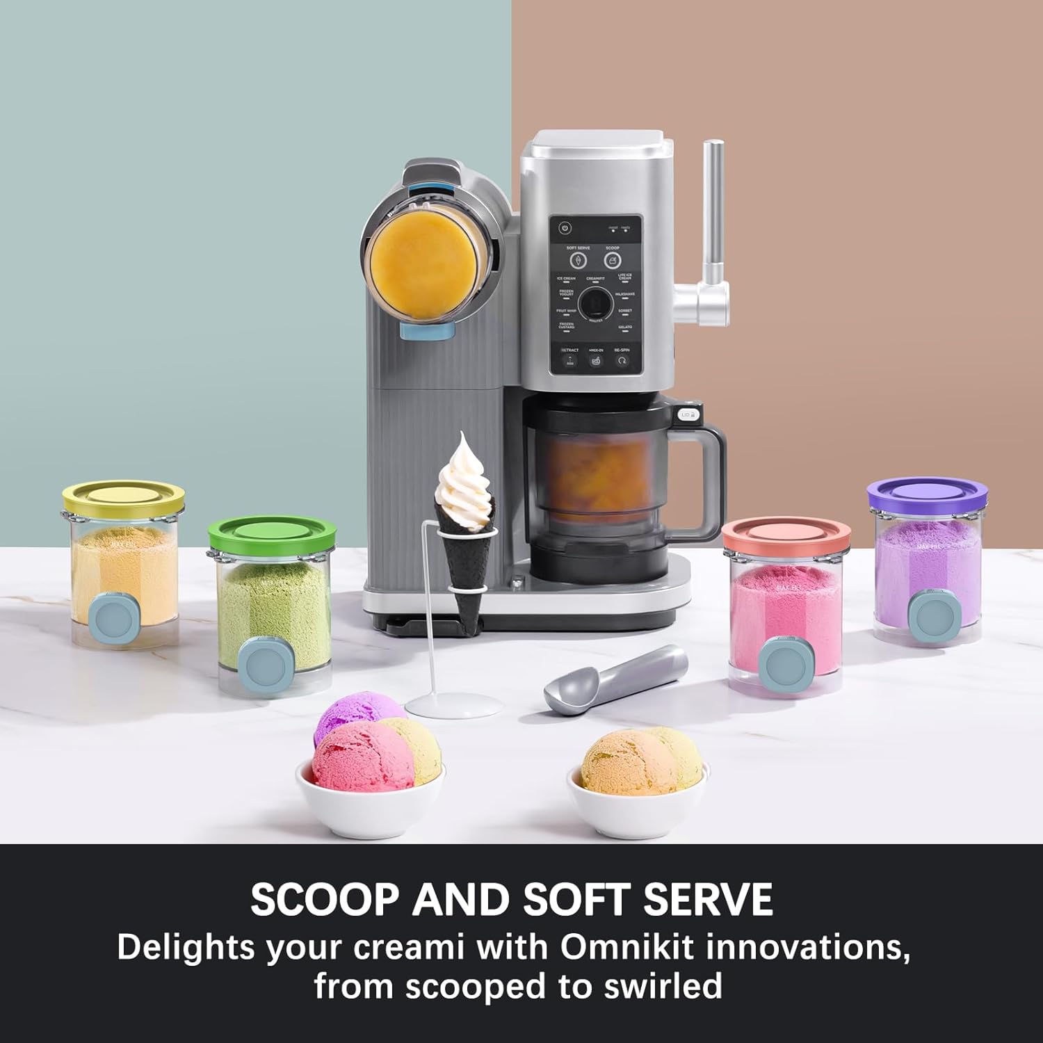 Ninja Swirl by Creami Pints and Lids - 4 Pack, 16oz Cups Compatible with NC700 Series Swirl Ice Cream & Soft Serve Makers, 13-in-1 Creami Pint Containers, Leak-Proof & Dishwasher Safe - Image 2