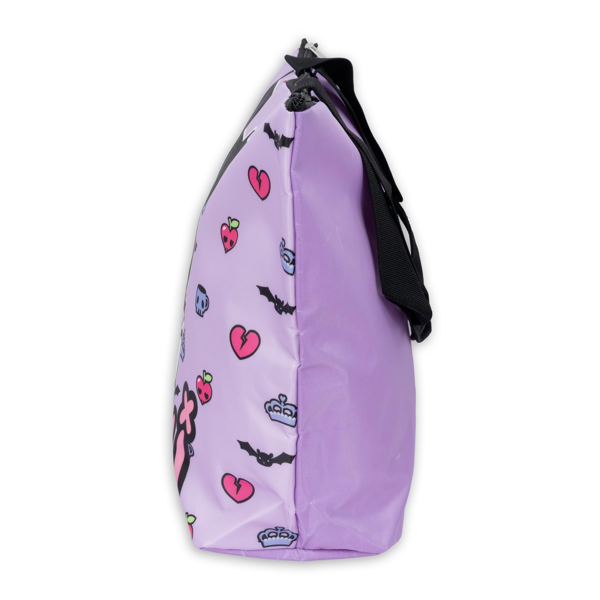 Hello Kitty Friends Borsa Mare Kuromi | Borsa Spiaggia Ragazza Grande 44x33cm | Borsa Piscina Tessuto Impermeabile Monoscomparto con Tasca Zip | Regalo Sanrio Viola