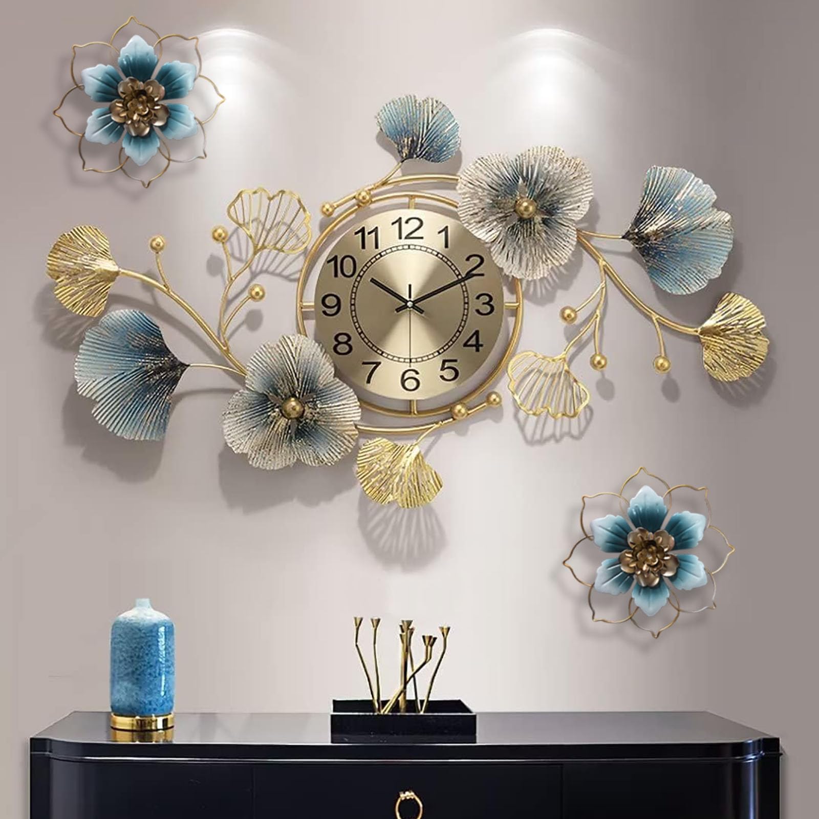 Amazon.com: TANWO 46 Inch Silent Non-Ticking Decorative Wall Clock ...