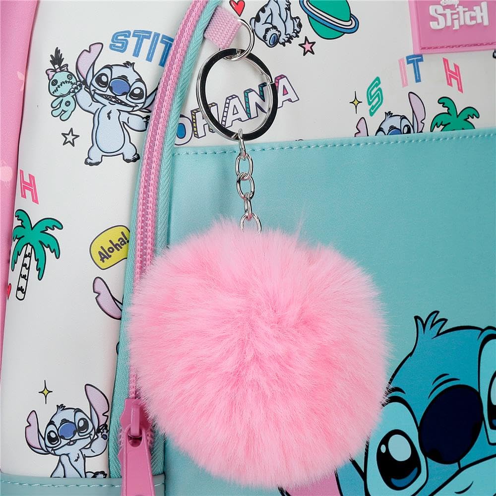 Disney Stitch Little Destruction Mochila infantil, mochila escolar, fabricada en Poliéster, bolsillos laterales, tirantes anchos ajustables de Joumma Bags