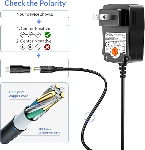 Miniatura 4 de Adaptador de CA universal de 15 W, 3 V, 4,5 V, 5 V, 6 V, 7,5 V, 9 V, 12 V, 0,5 A, 1 A, 1,25 A, adaptador de conmutación multivoltaje, reemplazo para