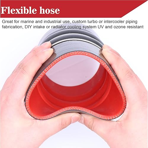Miniatura 6 de Kit de arranque de manguera intercooler de silicona resistente, manguera de acoplador CAC de silicona reforzada con aramida de 4 x 6 pulgadas y 4