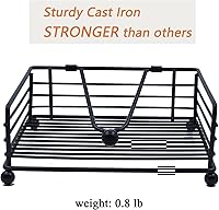 Vista 8 de Servilletero para mesa, dispensador de servilletas plano con brazo pesado, soporte cuadrado de papel de cóctel de elegante hierro rústico
