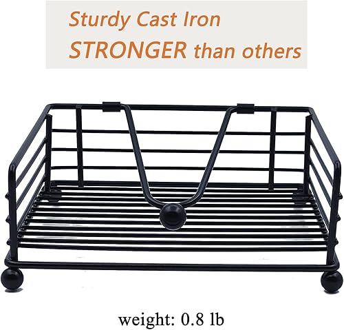 Miniatura 8 de Servilletero para mesa, servilletero plano con brazo pesado, servilleteros cuadrados de papel, elegante metal rústico de hierro, moderno