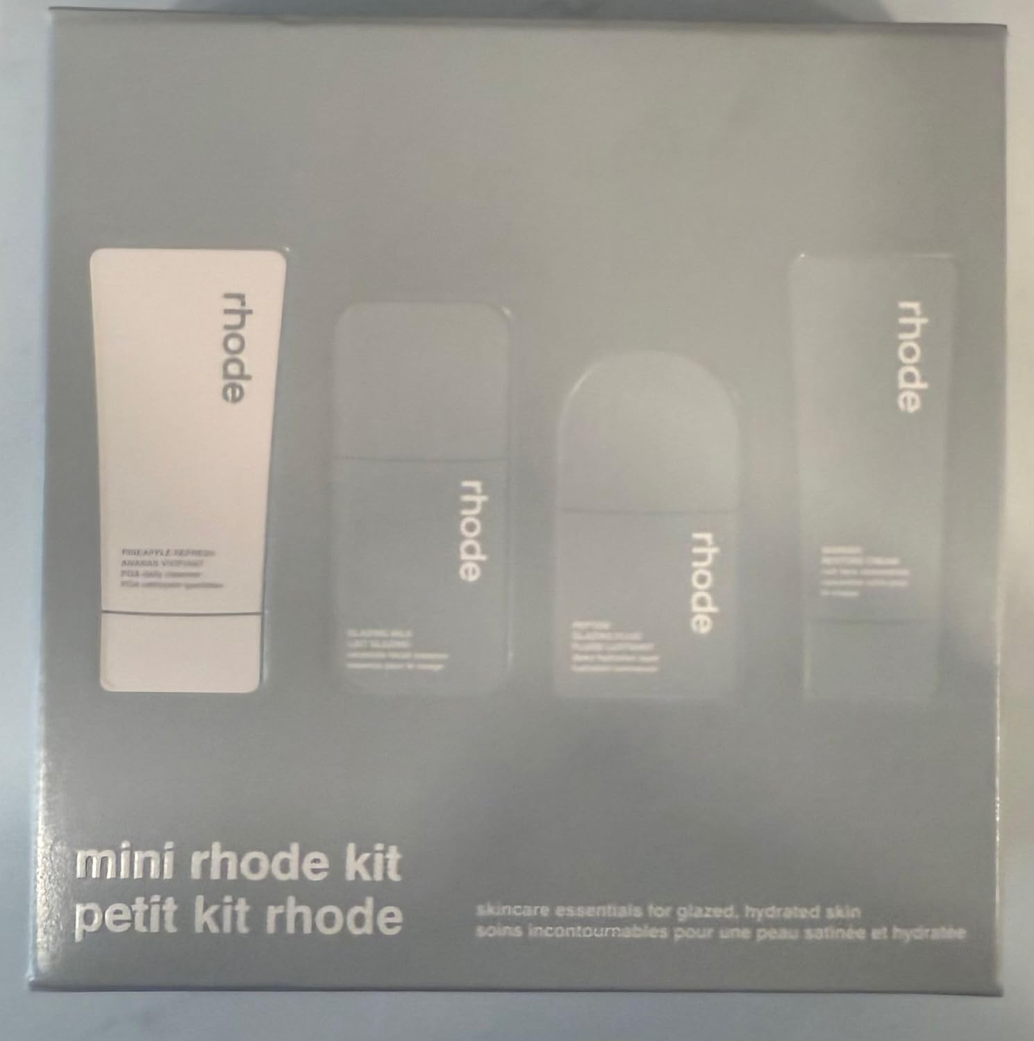 Rhode Mini Skincare Kit – 4-Piece Travel-Size Set with Pineapple Refresh Cleanser (1.35 fl. oz), Glazing Milk (1 fl. oz), Peptide Glazing Fluid (0.5 fl. oz), and Barrier Restore Cream (1 fl. oz) - Image 3