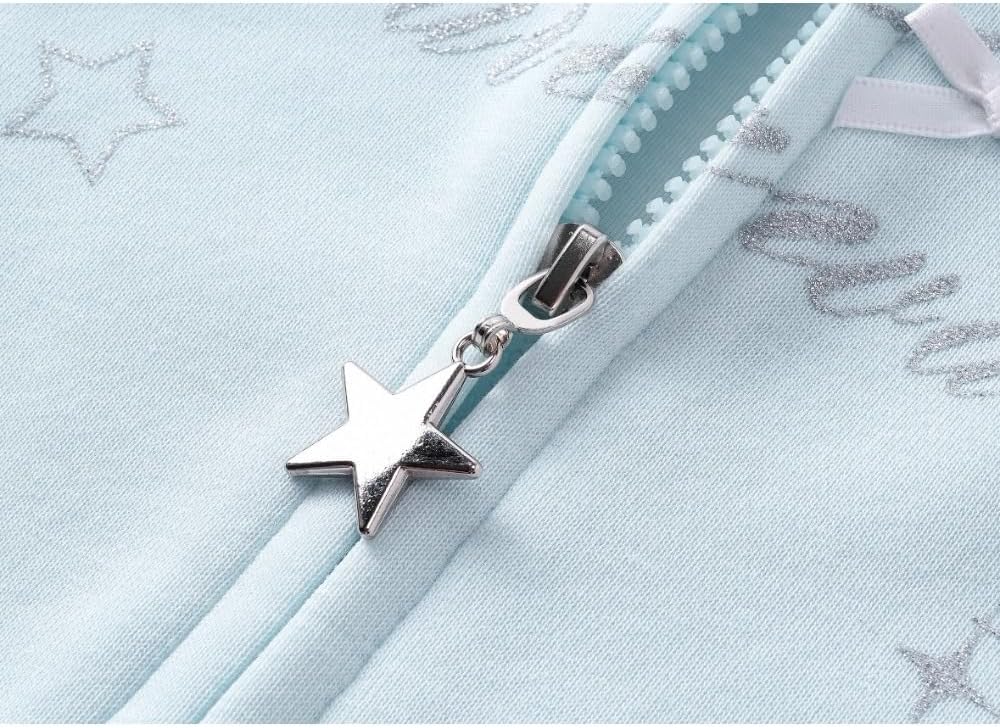 Kawaii Y2K Zip Up Hoodie Bows Women's Lace Trim Hooded Sweatshirt Oversized Cute Pullover with Bow & Lace Pockets - Image 6