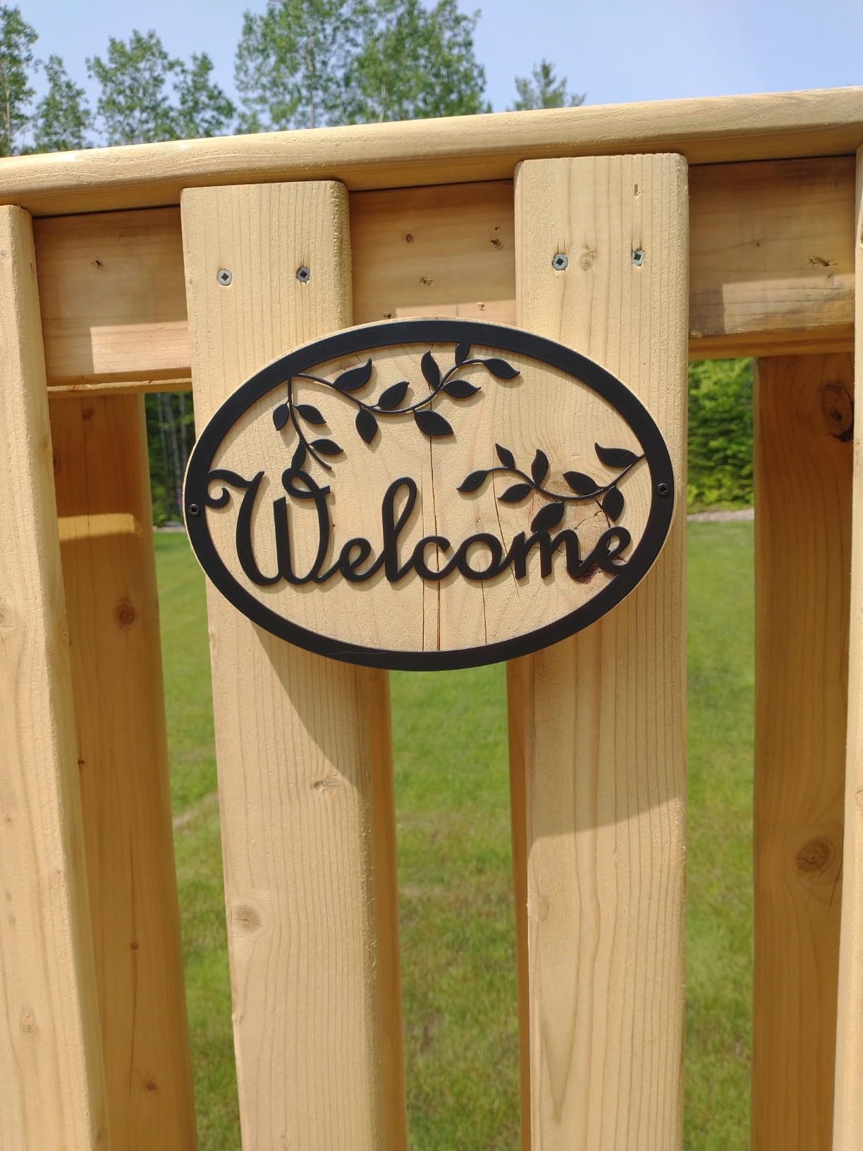 Metal Welcome Sign for Front Door - Black Wall Decor - Indoor Outdoor ...
