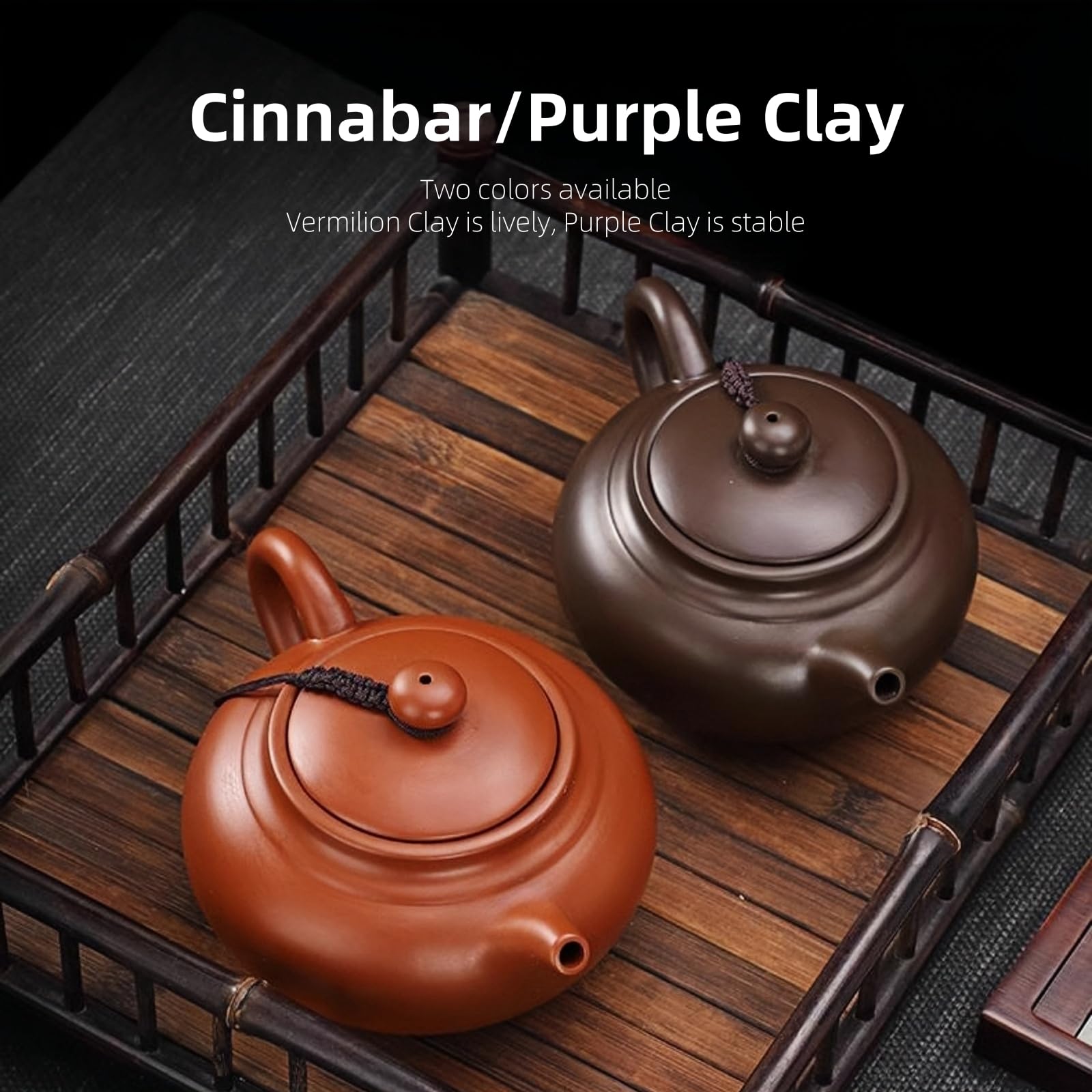 Cinese Teiera in Argilla Viola, Yixing Zisha Teiere con Scatola, Tradizionale Kung Fu Pentola da Tè in Terracotta Fatta a Mano, 400 ML, Zini