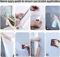 Vista 7 de Películas de privacidad para ventana, tinte opaco de vidrio esmerilado, tratamiento de adherencia estática protege la seguridad del hogar sin