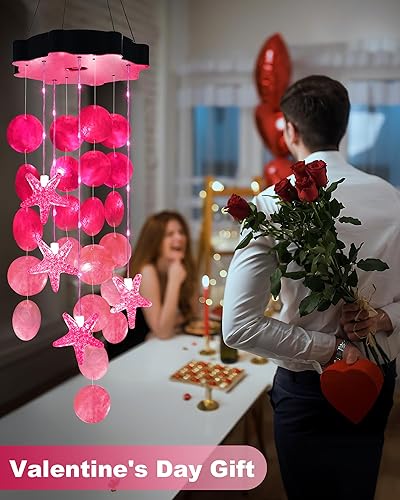 Vista 43 de Toodour Campanillas de viento solares para exteriores, luces colgantes de Pascua pastel con 2 modos, luces de conchas de luz regalos para mamá