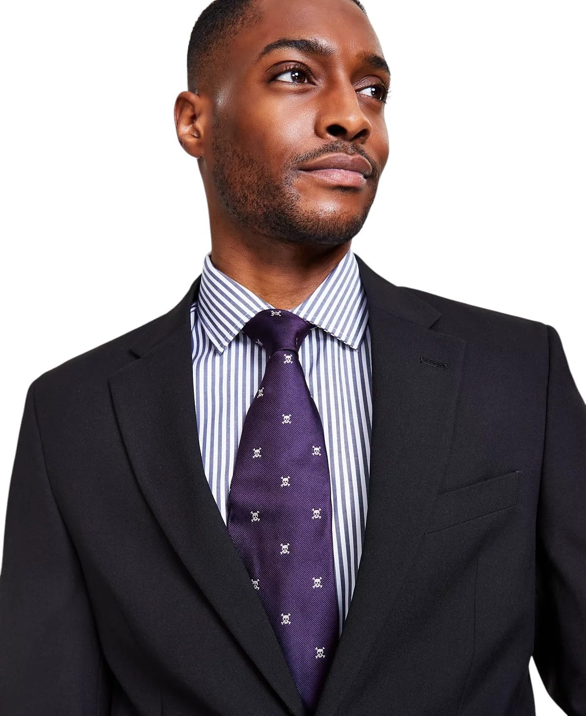 Nautica Mens Modern fit 2 Piece Suit 52 R / 47 Waist Black Solid Stretch - Image 4