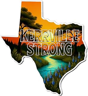 Kerrville Strong Sticker Decals, Texas Hill Country Flood Disaster, 25% Profits to Disaster Relief Fund, Hill Country Texas Flood Support Sticker, Christian Kids Camp, Praying Texas Stickers Gifts