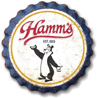 Hamm's Stamped Shape Bottle Cap - Premium Aluminum Sign - Made in USA - 18" Round