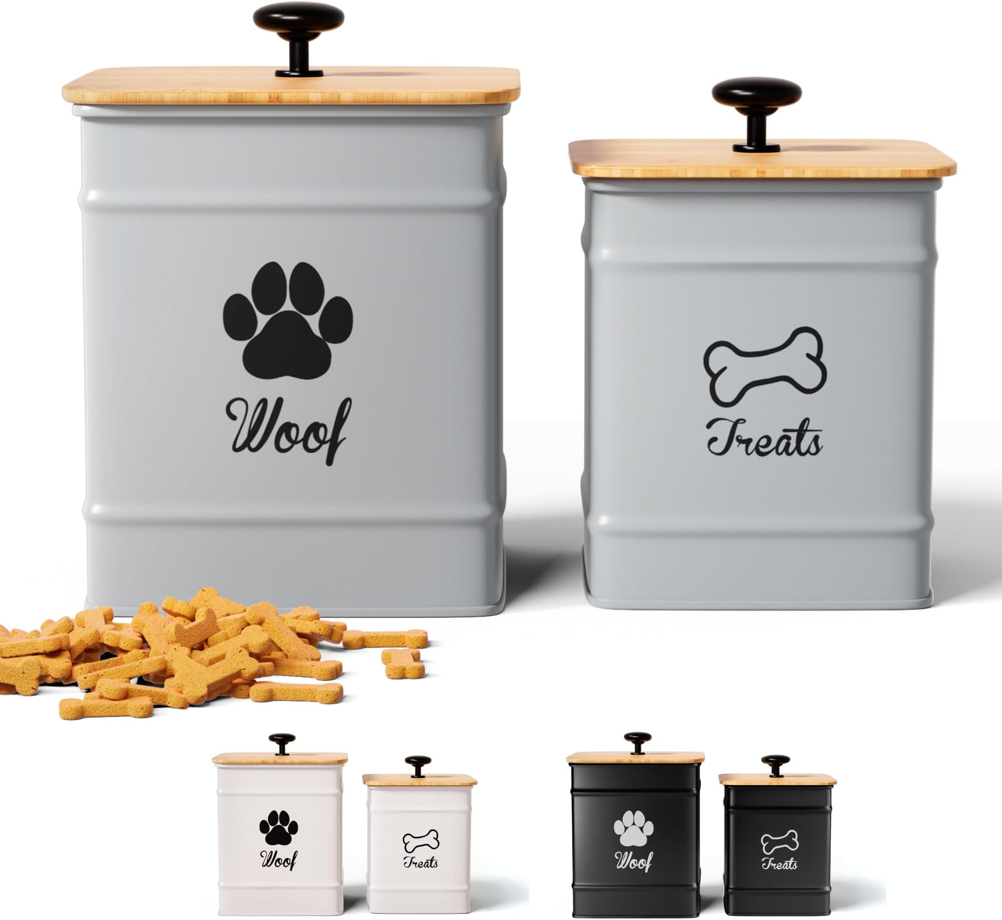 Kitchen Canisters for Countertop Set of 4 Textured Iron