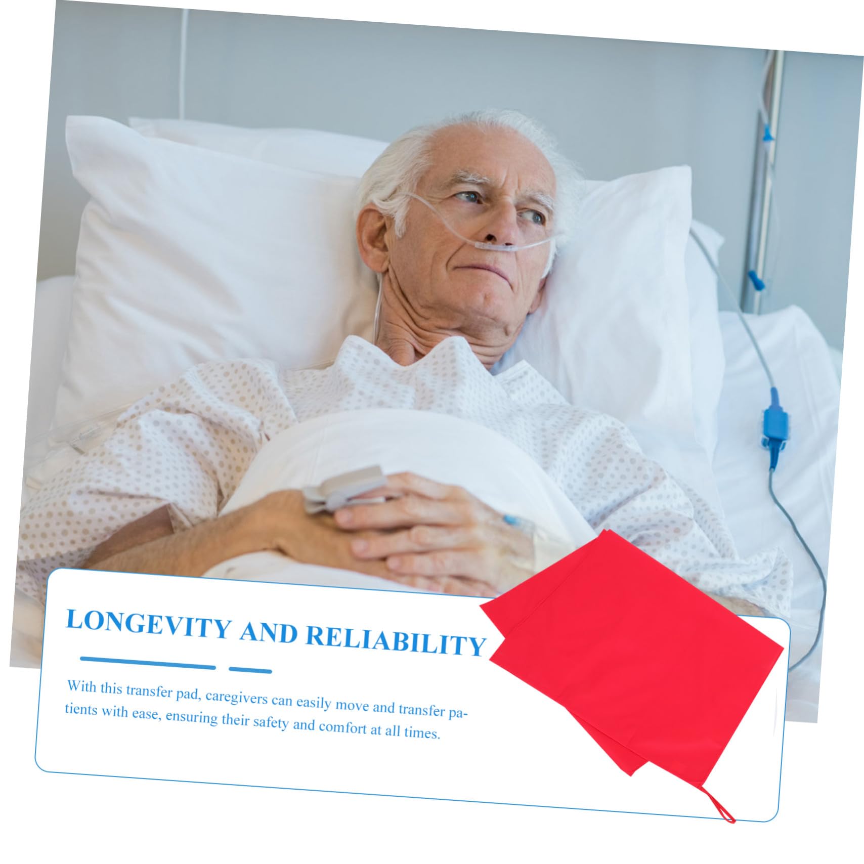 PLAFOPE Telo Scivolante per Pazienti Anziani e Allettati in Poliestere Rosso, Multiuso e Riduce L’attrito, Ausilio per Caregiver per Facilitare Trasferimento la Rotazione