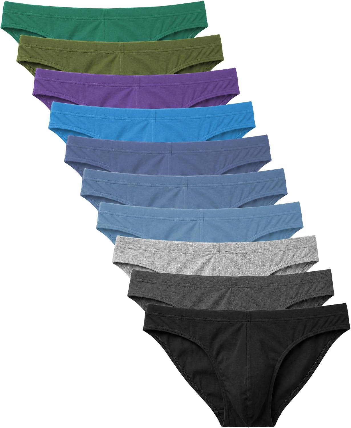 Andrew Scott Men's Cotton Color Sport Briefs |All Natural Cotton Underwear | Multi Packs -Colors