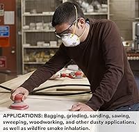 Vista 9 de 3M 8210 Respirador de partículas, N95, paquete de 20 respiradores desechables, APROBADO POR NIOSH, diseño de copa de dos correas, ligero con espuma