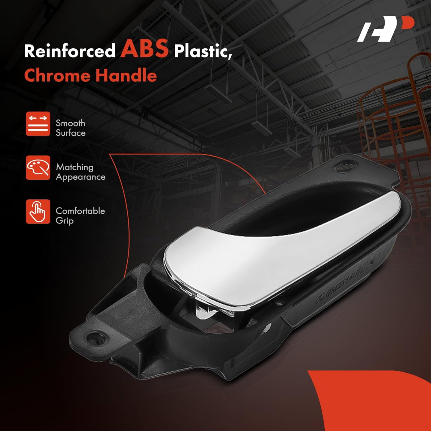 A-Premium Front or Rear Left Driver Side Interior Door Handle Compatible with Buick Lucerne 2006-2011, Black Housing with Chrome Lever, Replace# 10376564