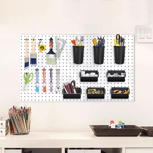 Miniatura 8 de Accesorios para tablero de clavijas de 1/8 pulgadas y 1/4 pulgadas, paquete de 30 accesorios para tablero de clavijas, accesorios para ganchos para