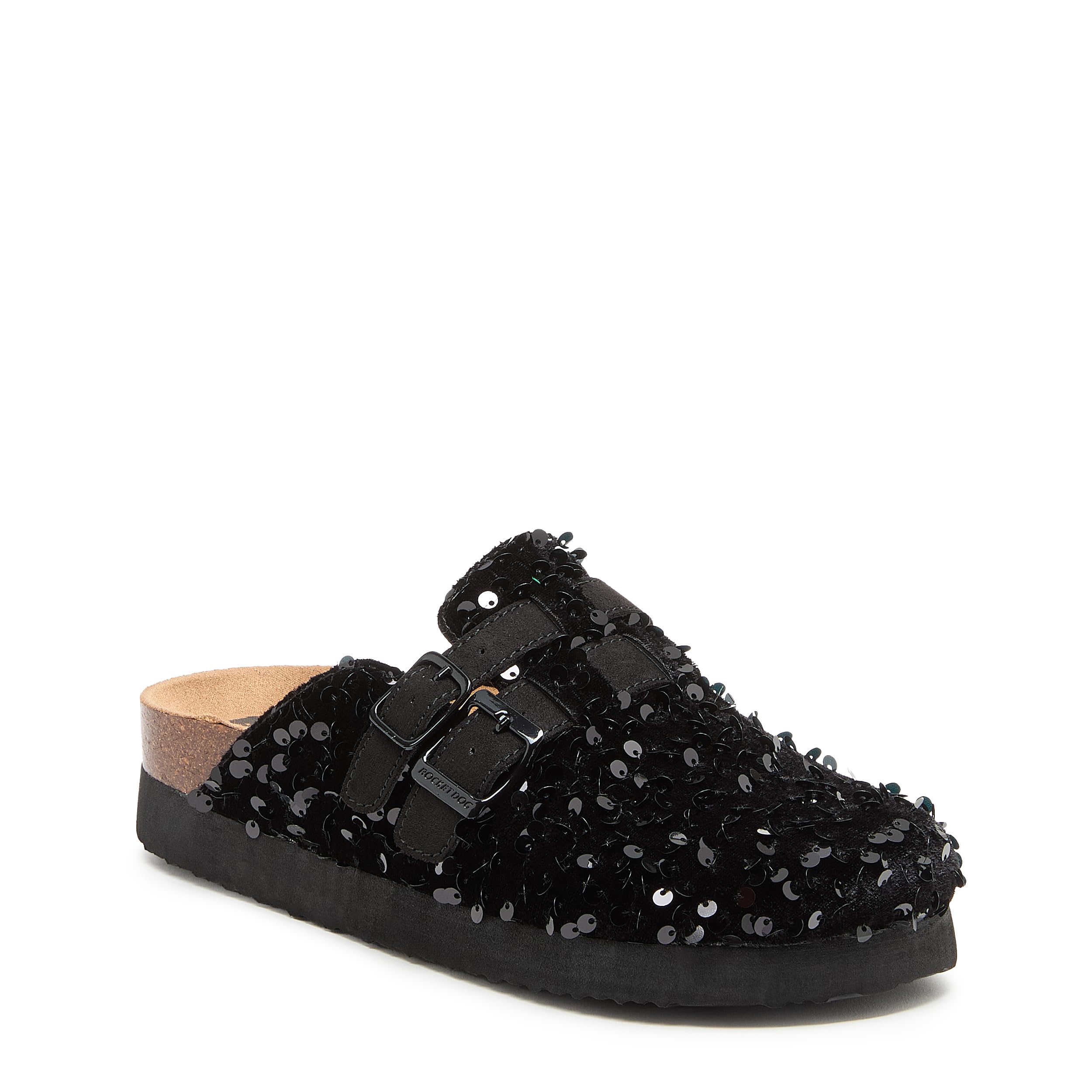 Rocket Dog Women ABEL Comfort Classic Clog Mule, Sequins Black, 7 UK