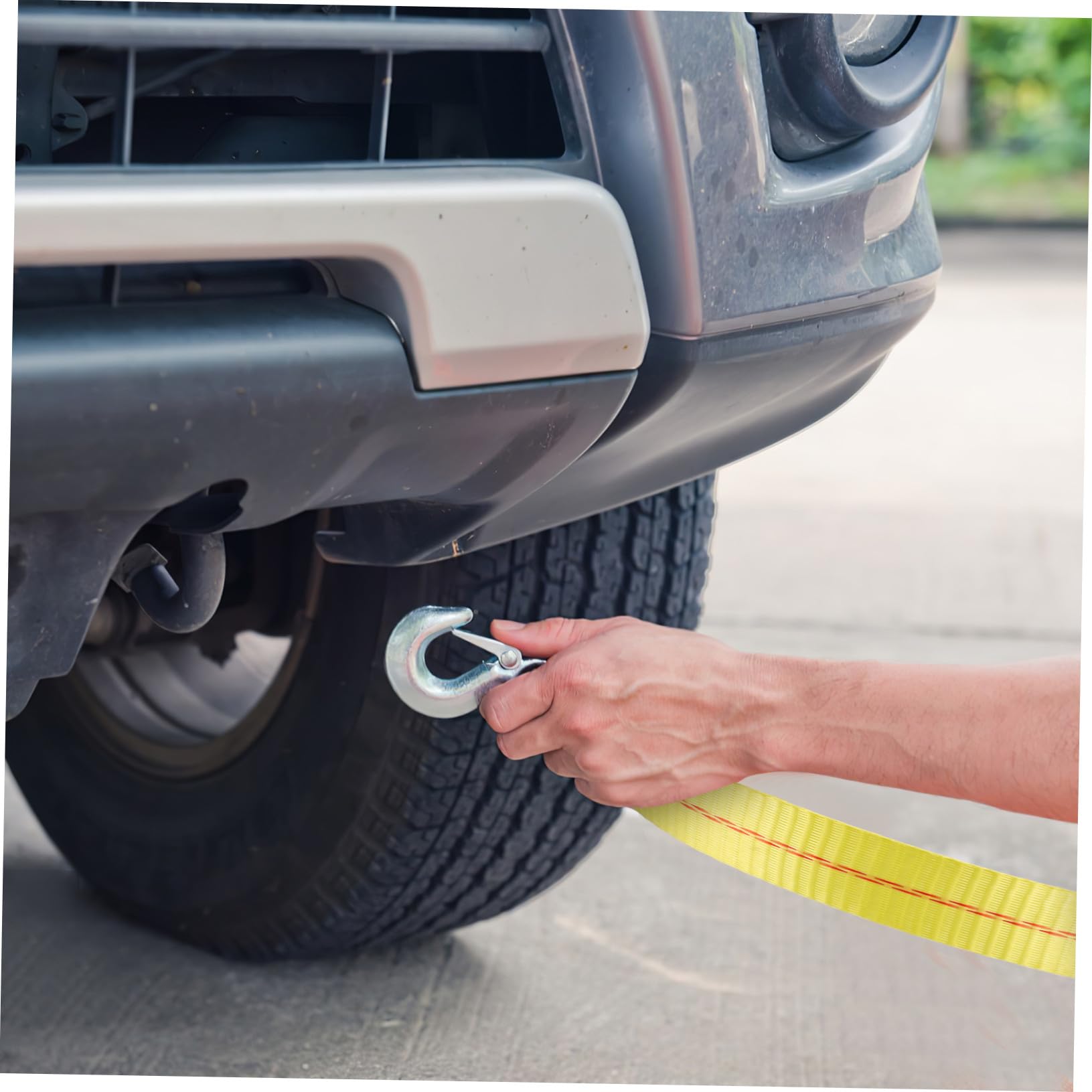 Cinghia di Traino per Auto 6m 9 Ton Poliestere con Ganci | Fissaggio Rapido e Rimozione Semplice, Tenuta Affidabile per Veicolo e Carico, Accessori in Dotazione con Ganci