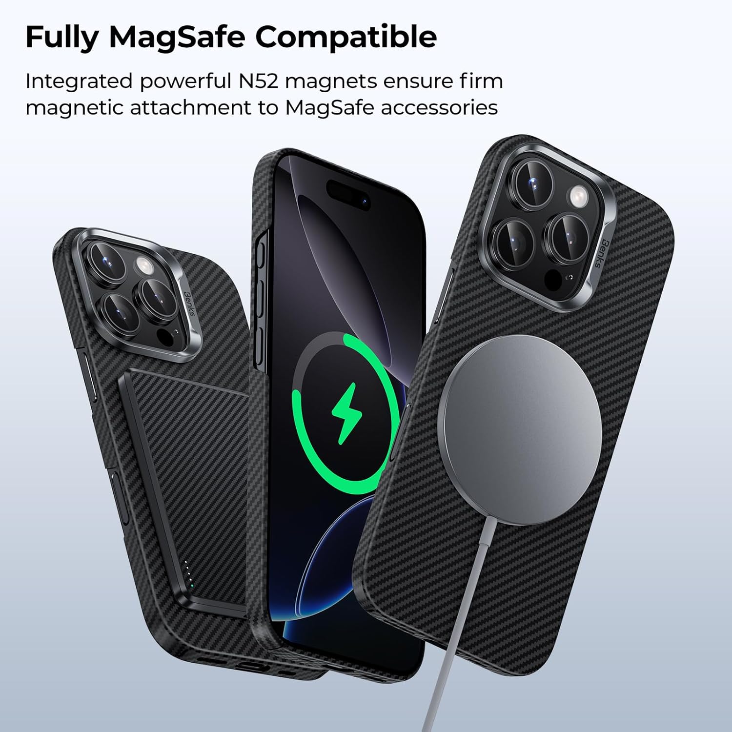 BENKS ArmorAir 600D Case for iPhone 16 Pro Max, [Compatible with Magsafe] Ultra Slim & Light iPhone 16 Pro Max Case, Built with Dupont Kevlar Aramid Fiber, Minimalist Design - Image 4