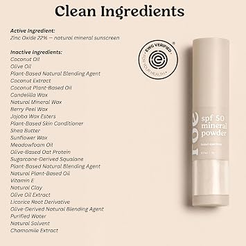 Roe Wellness- SPF 50 Powder Sunscreen Mineral-Based, Non-Toxic Brush-on For Kids, Adults & Babies | For Scalp, Face & Body (Reef Safe)(2Pack)