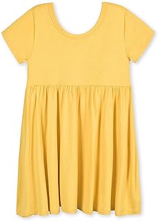 Baby Girls' Toddler Buttery-Soft Short Sleeve Twirl Dress with Viscose Made with Eucalyptus - Buy now