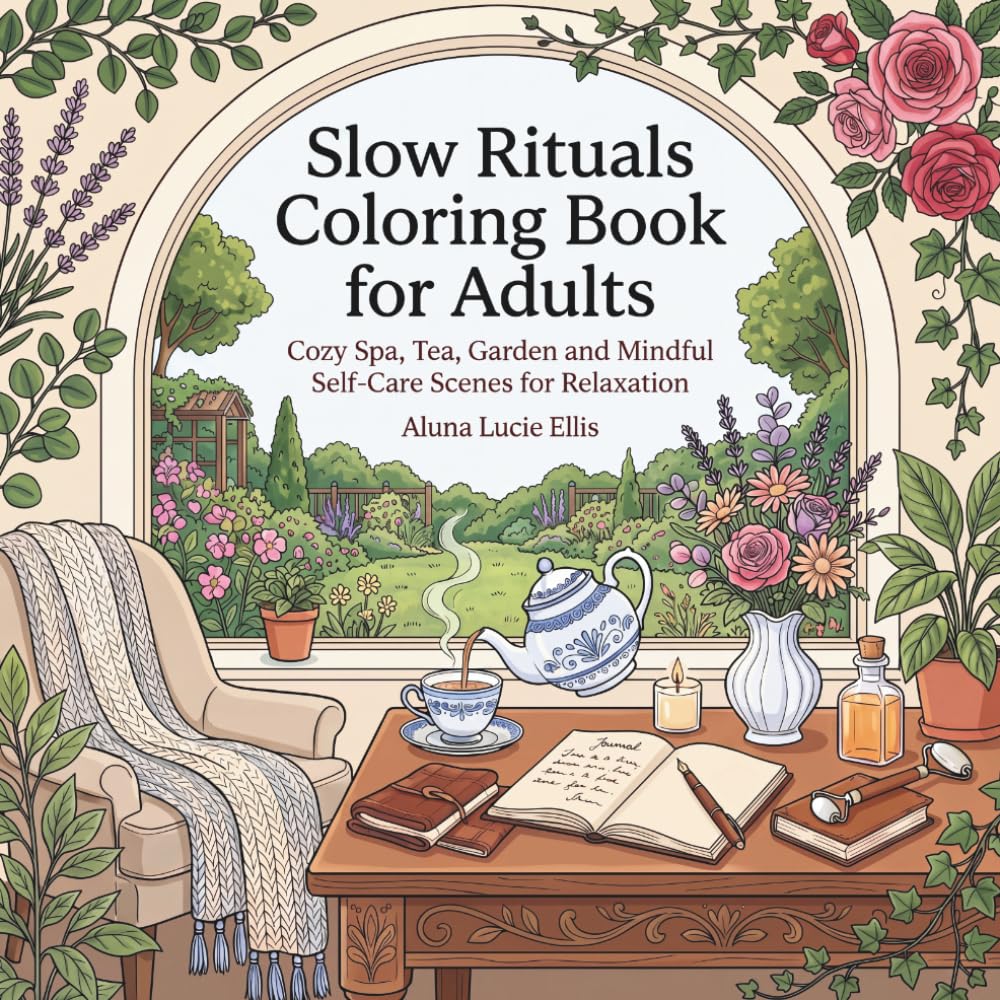 Slow Rituals Coloring Book for Adults: Cozy Spa, Tea, Garden and Mindful Self-Care Scenes for Relaxation, Stress Relief and Creative Calm