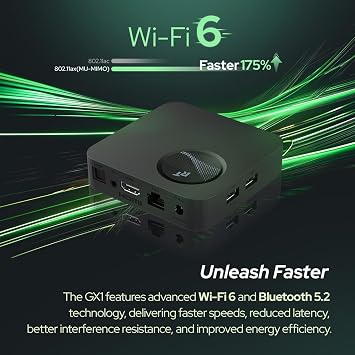 RockTek GX1 4K Google TV Box, 4GB RAM, 32GB Storage, Wi-Fi 6 | 4K Google-certified Android TV box with 4GB RAM, 32GB storage and Wi-Fi 6.