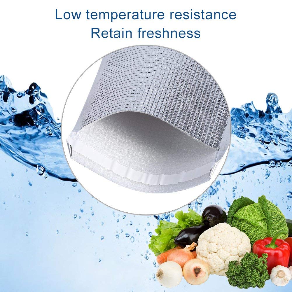 Dilwe 10 Stücke Isolierte Taschen, Wiederverwendbare Aluminium Picknick Hot Cold Pouch für Home Outdoor Picknick Wandern Camping(35 * 40cm)