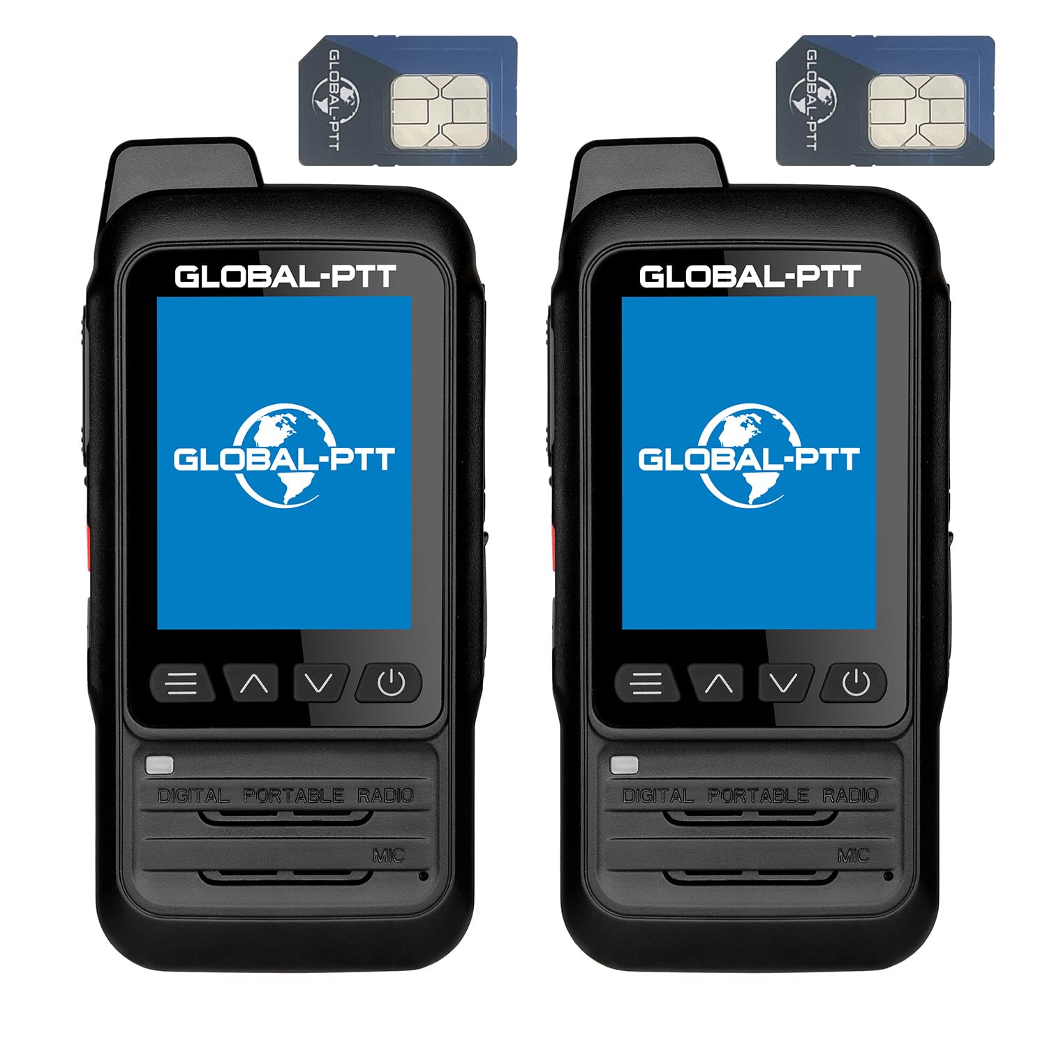 2PCS GLOBAL-PTT P0 POC walkietalkie 4G LTE Two Way Radio IP67 Waterproof Professional Portable Long Distance Adults Work Unlimited Range More Than 5000 Miles with yearly SIM (2PCSwithyearlySIM&GPS)