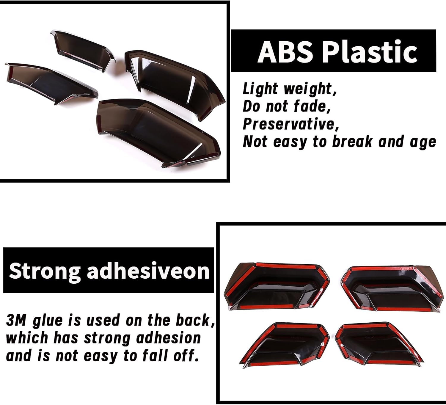 Sekhyna Car Tail Light Smoked Black Protection Cover Trim ABS 4PCS Compatible with Corvette C7 Stingray 2014-2019 Tail Light Cover Trim Accessories