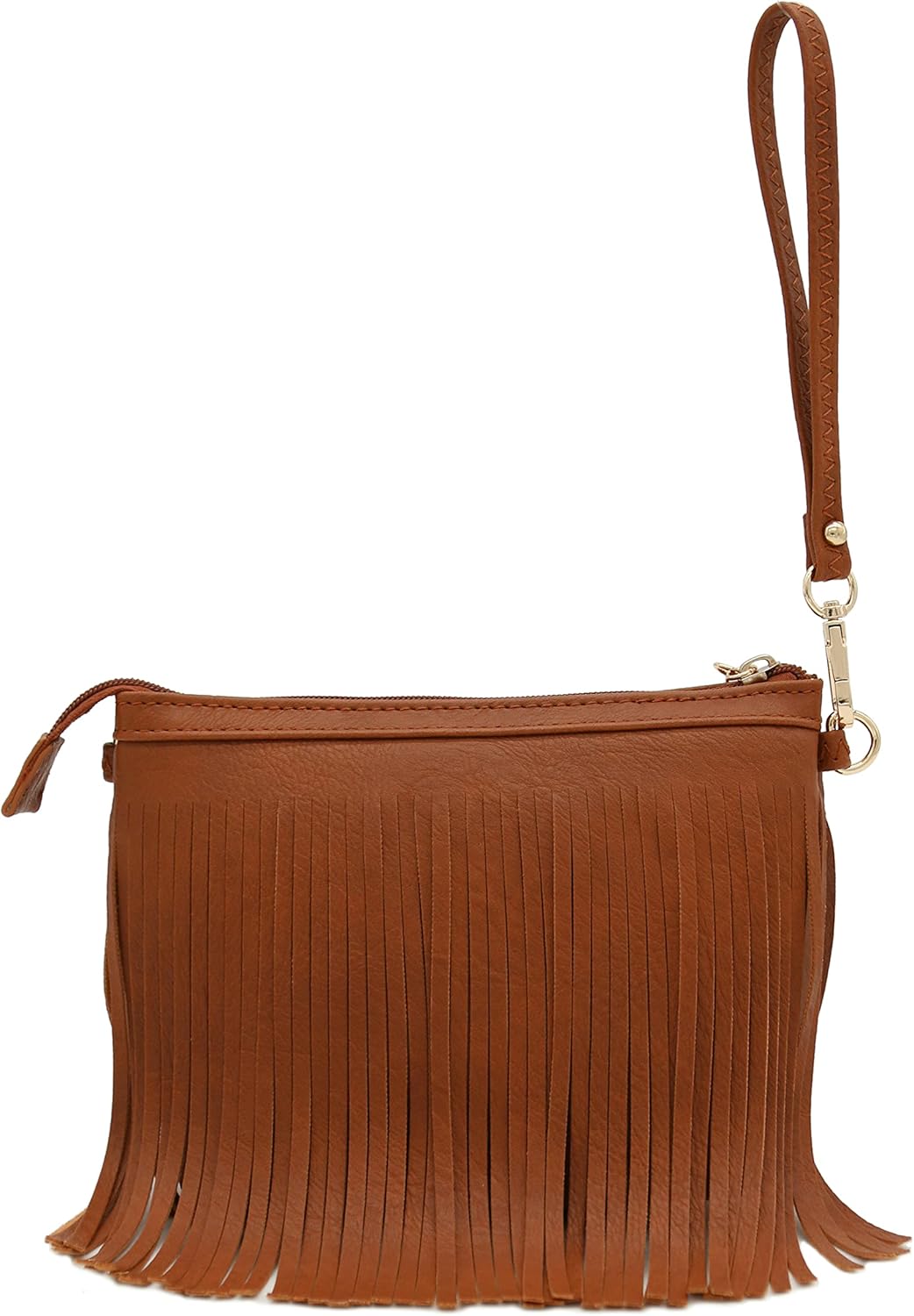 FashionPuzzle Small Fringe Crossbody Bag with Wrist Strap - Image 6