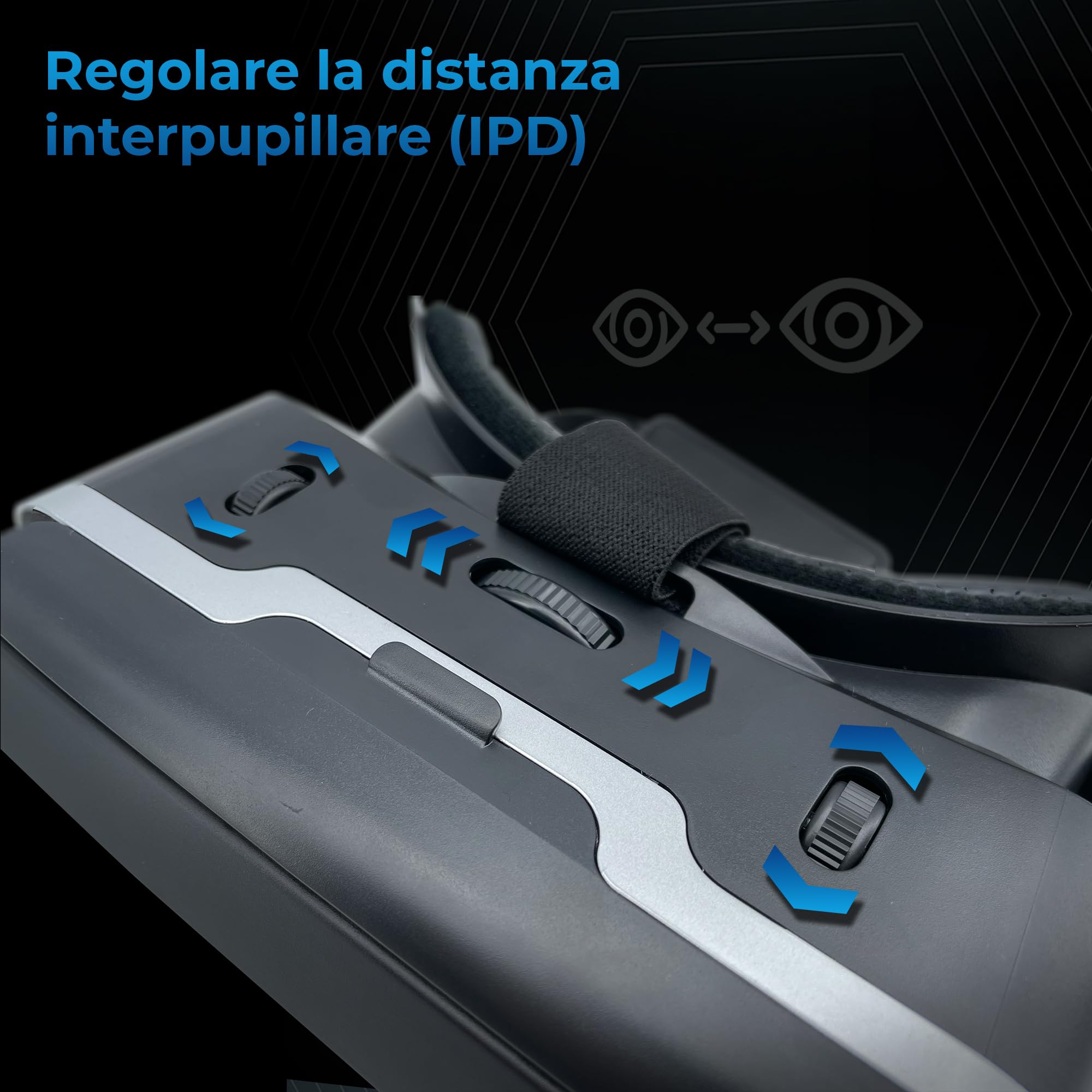 KIIROO Visore Realtà Virtuale per Smartphone – Occhiali VR Regolabili Compatibili Android iOS Nero, Lenti Regolabili e Fascia Comfort per Esperienza Immersiva con Contenuti Video e Giochi VR