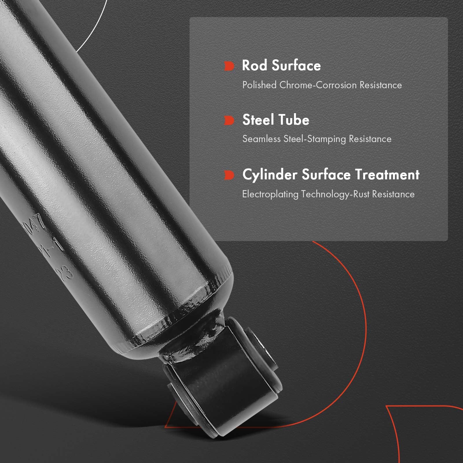 A-Premium Cab Shock Absorber Compatible with Freightliner FL60 FL70 FLB Kenworth T400 T600A T800 W900 Peterbilt 357 375 376 377 Driver or Passenger Side