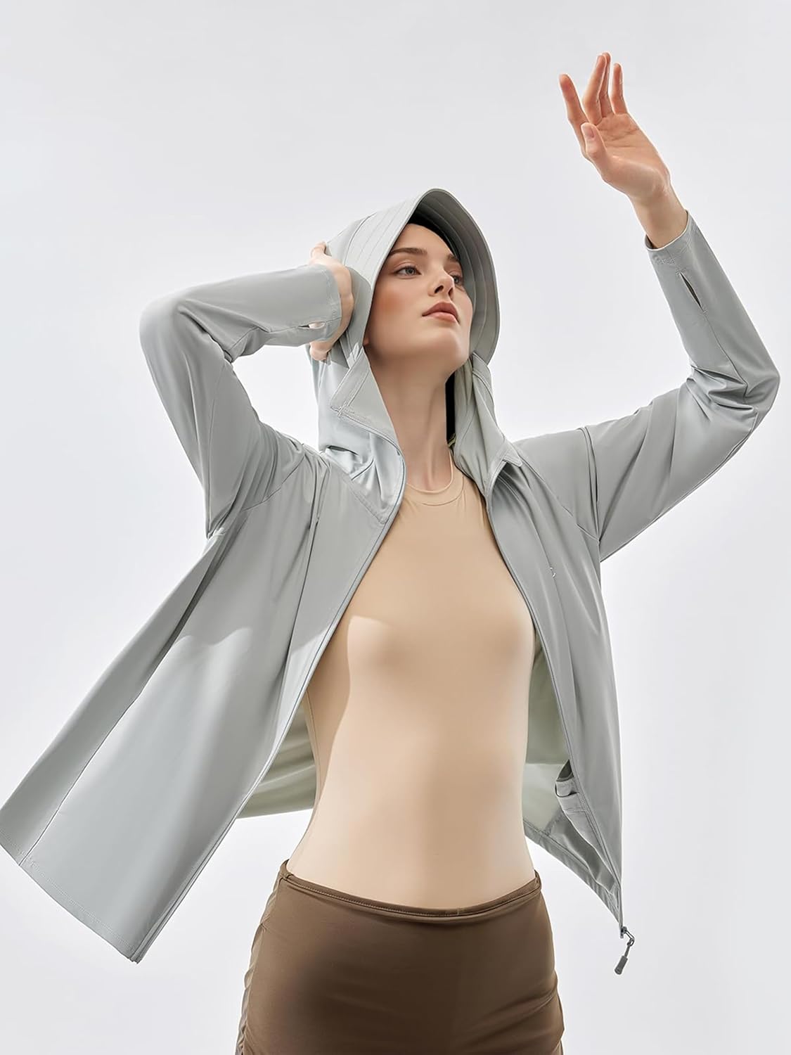 UPF 50+ Sun Protection Zip Up Hoodie Women Lightweight Long Sleeve Jackets for Women with Pocket Ourdoor - Image 3